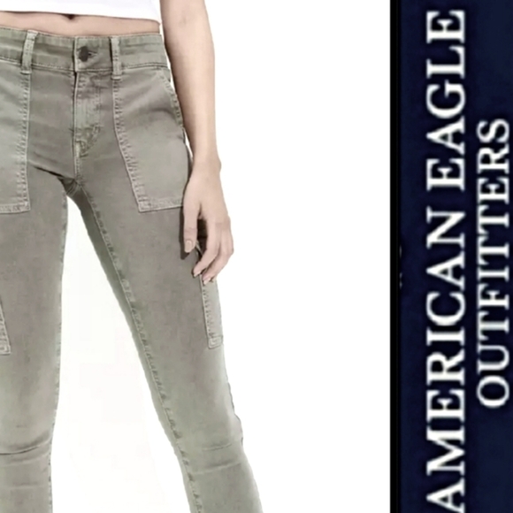 New! AMERICAN EAGLE Gray High Rise Jeggings 24. - Picture 1 of 7